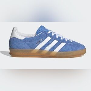 Adidas Originals Gazelle Indoor Sneakers in Blue Fusion/White/Gold-Size 7 New!